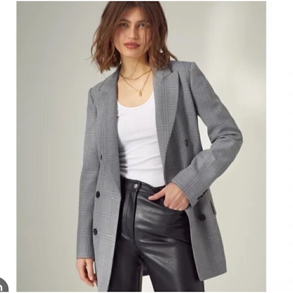 ❤️ Wilfred NWT New Margaux blazer, black/gray plaid, Size 00